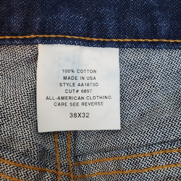 All American Clothing Mens Denim Blue Jeans Pants Size 38x32 Mens - Picture 12 of 13